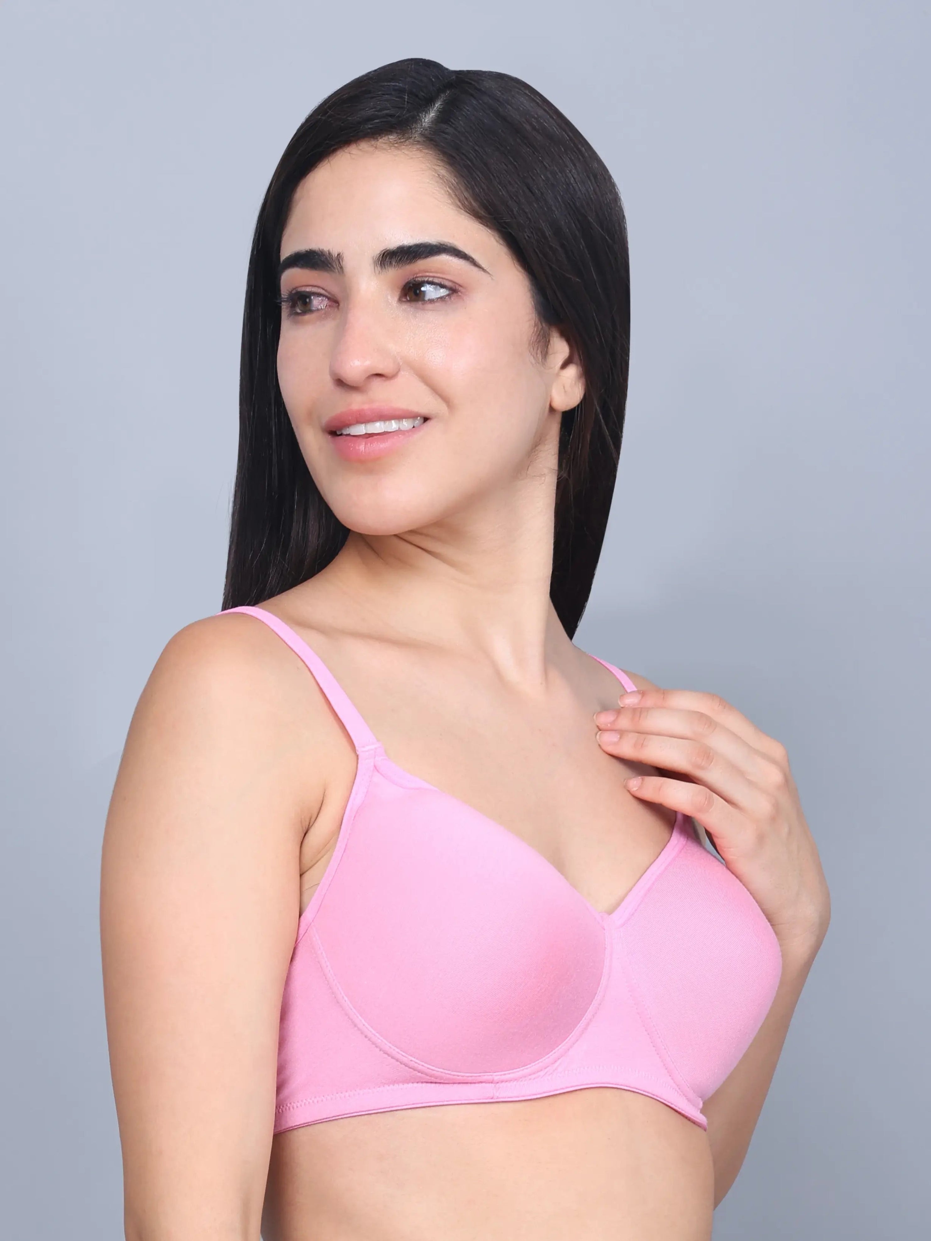 Full Coverage Bamboo Padded T-Shirt Bra Pink