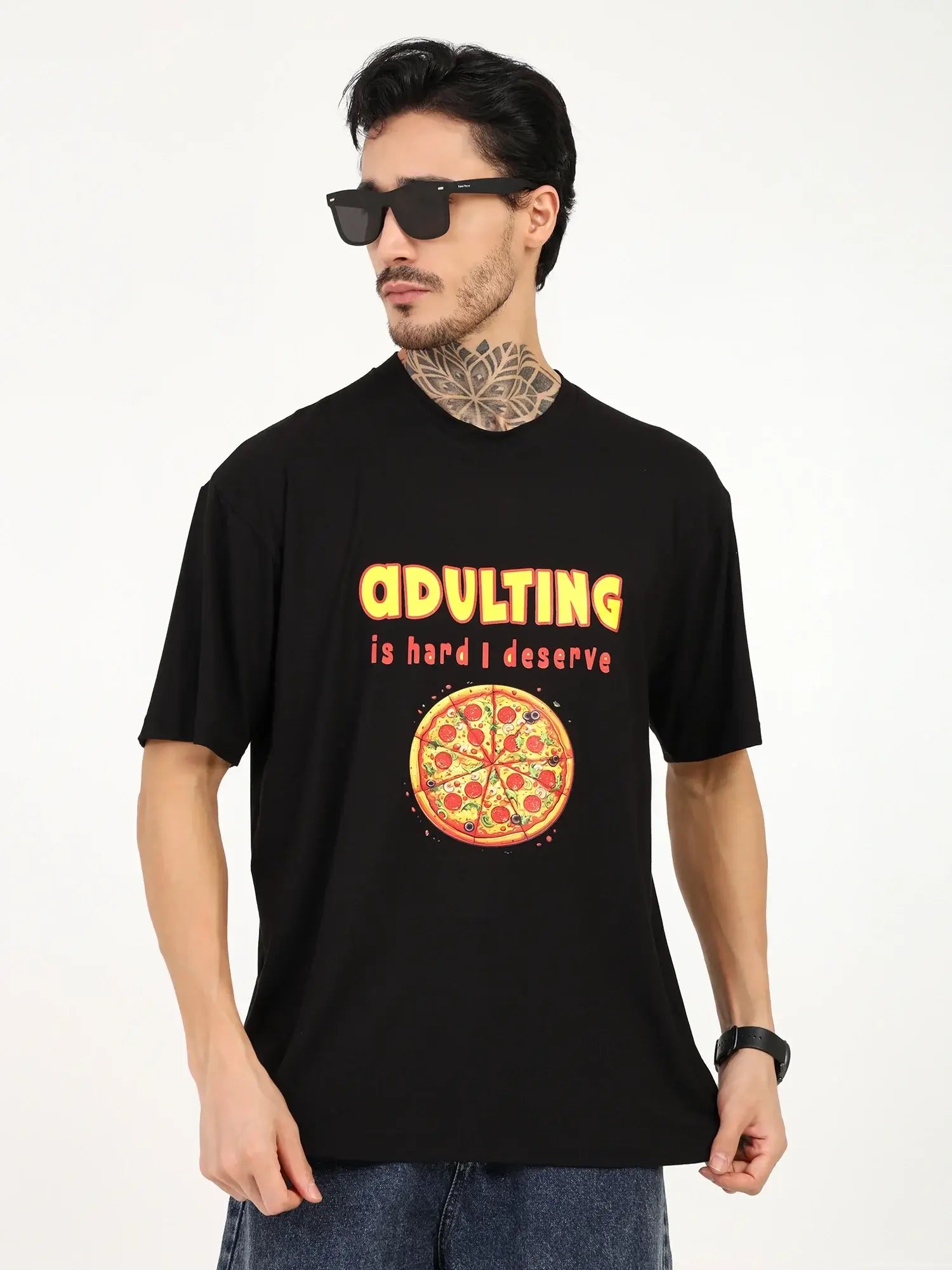 Men Oversized Bamboo T-Shirt - Black