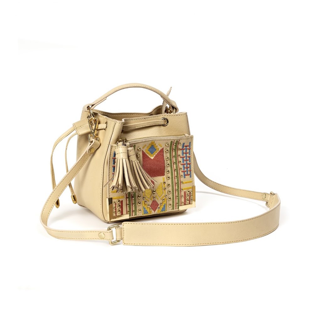 Nora Vegan Leather Sling Bag - Almond